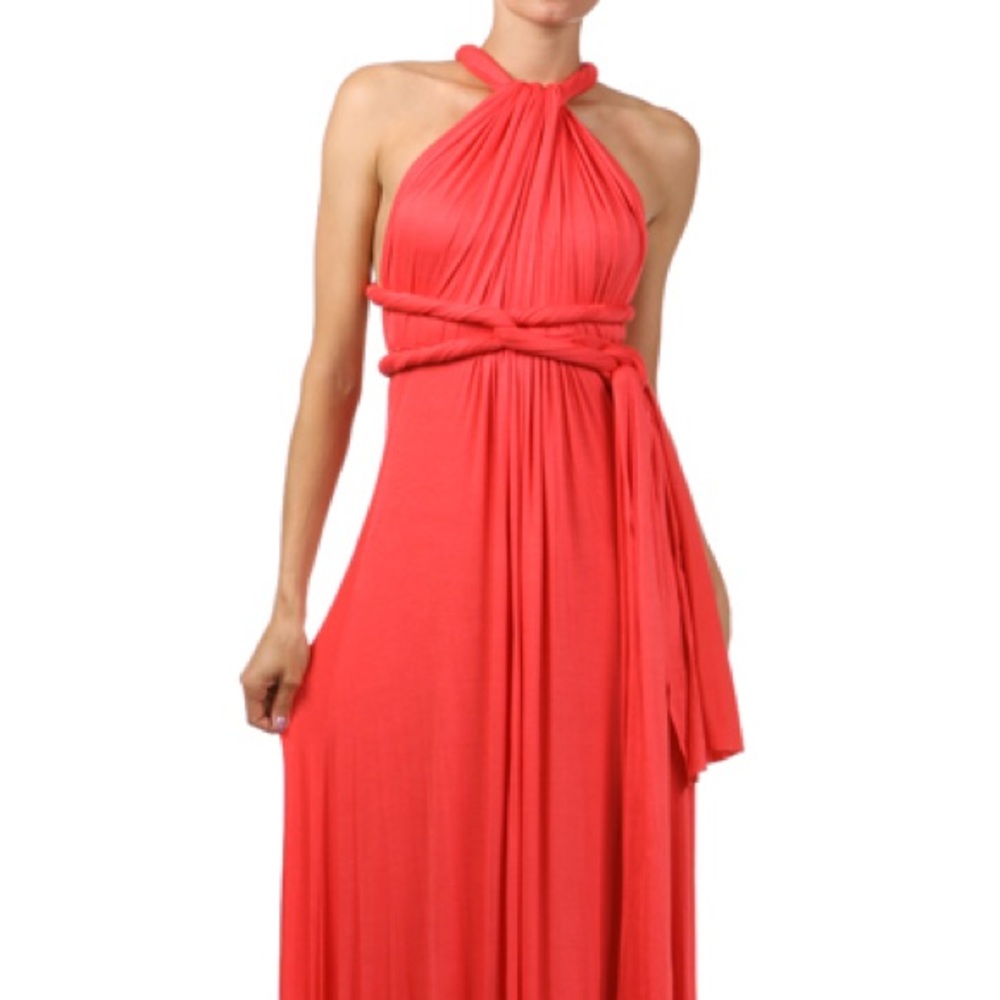 Coral Multi-way bridesmaid dress